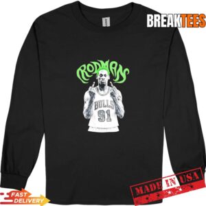 Dennis Rodman Chicago Bulls NBA basketball legend middle finger T-Shirt 2