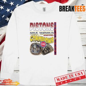 Detroit Pistons NBA World Champions 1989 1990 back to back t-shirt 2