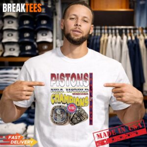 Detroit Pistons NBA World Champions 1989 1990 back to back t-shirt
