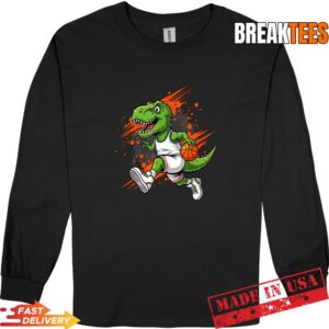 Dinosaur Playing Basketball Funny Animals Lover Shirt 2