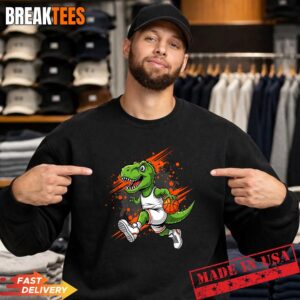 Dinosaur Playing Basketball Funny Animals Lover Shirt 3