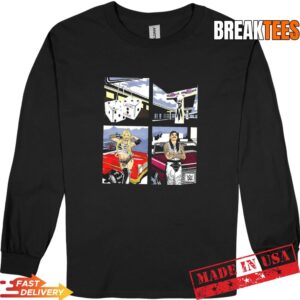 Dominik Mysterio and Liv Morgan WWE ripple junction 00s illustration graphic t-shirt 2