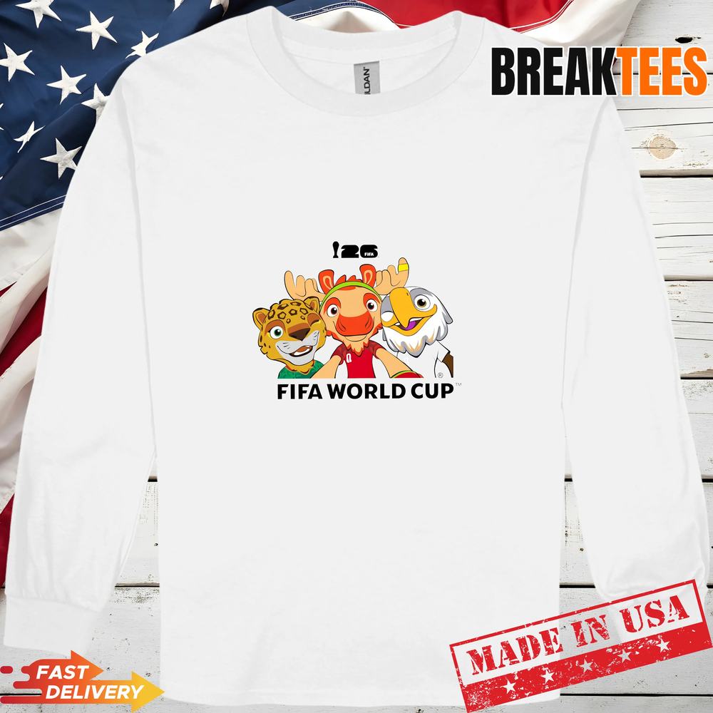 FIFA World CUP26 Host Country Mascots Group T-Shirt – Stunning Trio Design FIFA World CUP26 Host Country Mascots Group T-Shirt – Stunning Trio Design