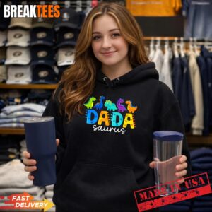 Funny Dadasaurus T Rex Dinosaur Dad Dada Saurus Father's Day Shirt 1