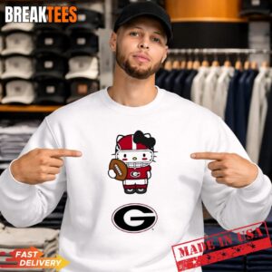 Georgia Bulldogs Football x Hello Kitty Anime T-Shirt 3 Georgia Bulldogs Football x Hello Kitty Anime T-Shirt 3