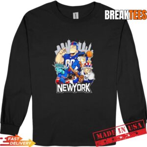 Giants Yankees Rangers Dodgers and Mets New York city skyline mascot Long Sleve