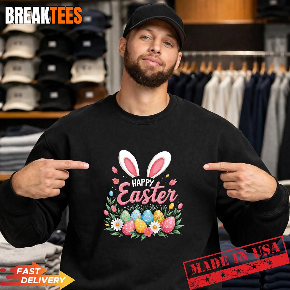 Happy Easter Bunny Ears Floral Egg T-Shirt – Cute Holiday Gift Happy Easter Bunny Ears Floral Egg T-Shirt – Cute Holiday Gift
