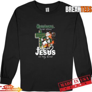 Hurricanes in my veins Jesus in my heart mascot T-Shirt 2