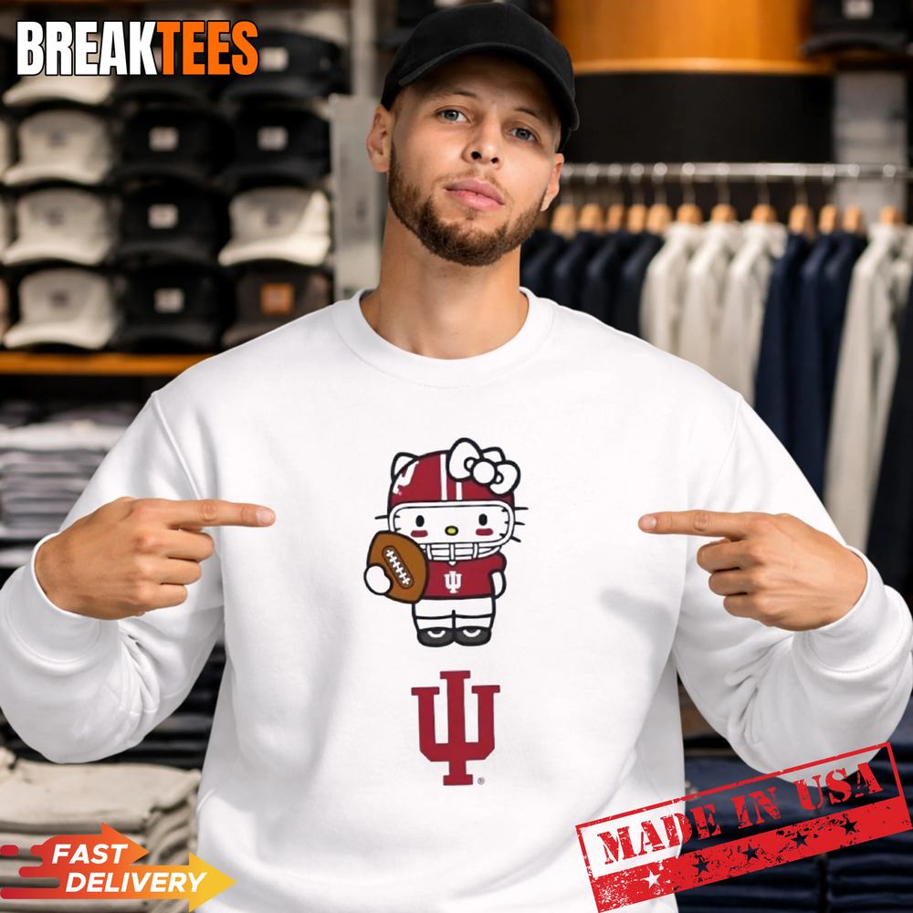 Indiana Hoosiers Football x Hello Kitty Anime T-Shirt Indiana Hoosiers Football x Hello Kitty Anime T-Shirt