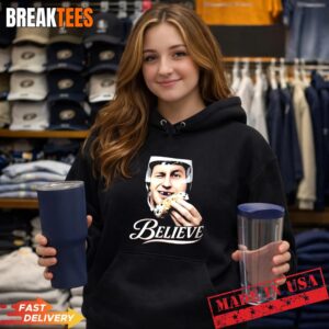 Jack Hughes big head Believe Philadelphia Flyers NHL T-Shirt 1