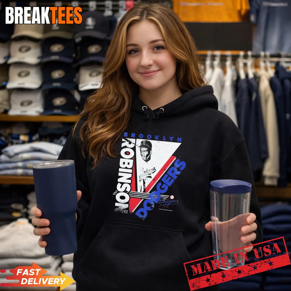 Jackie Robinson Brooklyn Dodgers In The Zone Player Graphic T-Shirt Jackie Robinson Brooklyn Dodgers In The Zone Player Graphic T-Shirt