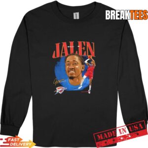 Jalen Williams Oklahoma City Thunder Dual Basketball Signature T-Shirt 2