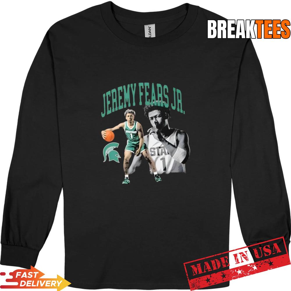 Jeremy Fears Jr Michigan State Spartans Basketball Portrait T-Shirt Jeremy Fears Jr Michigan State Spartans Basketball Portrait T-Shirt