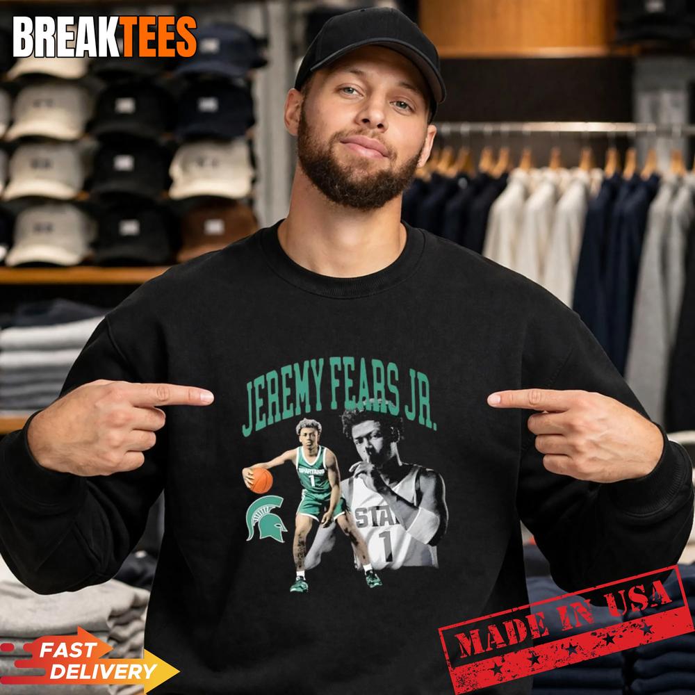 Jeremy Fears Jr Michigan State Spartans Basketball Portrait T-Shirt Jeremy Fears Jr Michigan State Spartans Basketball Portrait T-Shirt