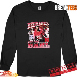 Jordy Bahl Nebraska Cornhuskers Black 90s Retro T-Shirt 2