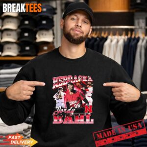 Jordy Bahl Nebraska Cornhuskers Black 90s Retro T-Shirt 3