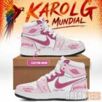 Karol G Nos Vamos de Tour Limited Edition Signature Pink Air Jordan 1 Shoes
