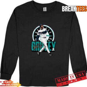Ken Griffey Jr Seattle Mariners MLB pose Signature T-Shirt 2