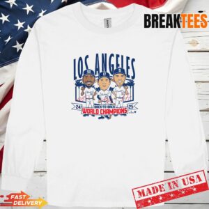 LA Baseball Back-to-Back World Champs Caricature Graphic Shirt 2 LA Baseball Back-to-Back World Champs Caricature Graphic Shirt 2