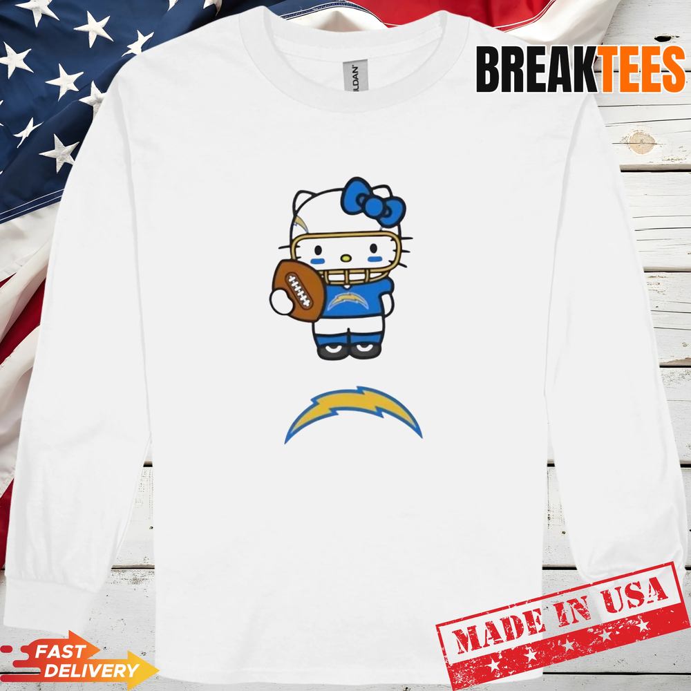 Los Angeles Chargers Football x Hello Kitty Anime T-Shirt Los Angeles Chargers Football x Hello Kitty Anime T-Shirt