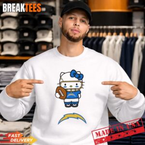 Los Angeles Chargers Football x Hello Kitty Anime T-Shirt 3 Los Angeles Chargers Football x Hello Kitty Anime T-Shirt 3