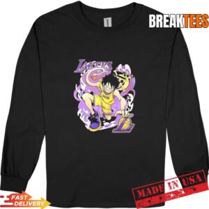 Luffy Los Angeles Lakers One Piece anime T-Shirt 2