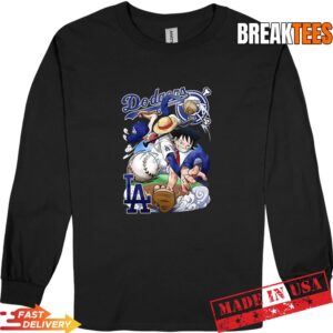 Luffy X Los Angeles Dodgers BaseBall One Piece anime shirt 2