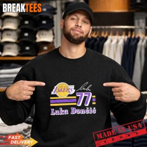 Luka Doncic 77 Los Angeles Lakers 2026 NBA Playoff signature T-Shirt 3