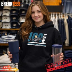 Macklin Celebrini 100 points San Jose Sharks NHL 2026 signature t-shirt 1