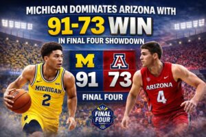 Michigan Dominates Arizona with 91-73 Win in Final Four Showdown