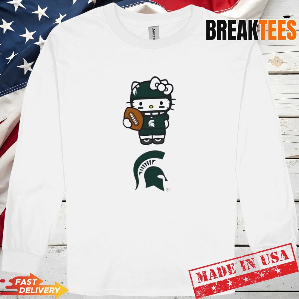 Michigan State Spartans Football x Hello Kitty Anime T-Shirt Michigan State Spartans Football x Hello Kitty Anime T-Shirt