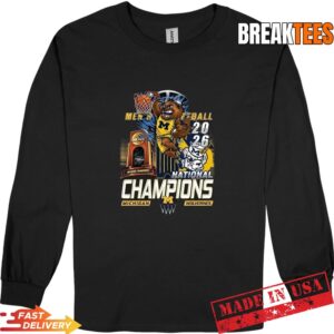 Michigan Wolverines 2026 NCAA Men's Basketball National Chams Trophy Mascot Long Sleve
