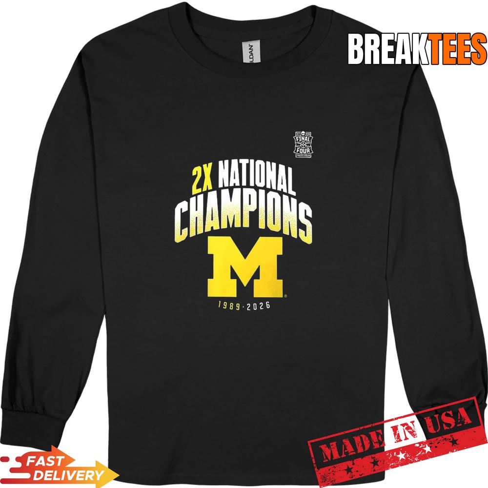 Michigan Wolverines 2026 Two-Time NCAA Men’s Basketball National Champions Shirt Michigan Wolverines 2026 Two-Time NCAA Men’s Basketball National Champions Shirt