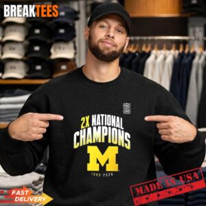 Michigan Wolverines 2026 Two-Time NCAA Men's Basketball National Champions Shirt 1 Michigan Wolverines 2026 Two Time NCAA Men's Basketball National Champions Sweatshirt