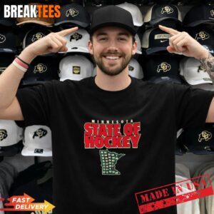 Minnesota Wild NHL state of hockey map T-Shirt