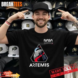 NASA Artemis II Mission Patch Worm Logo T-Shirt