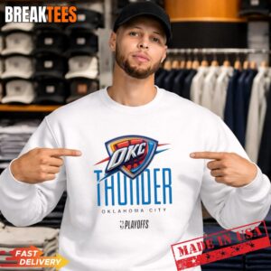 NBA Playoffs Oklahoma City Thunder Basketball Logo Graphic T-Shirt 3