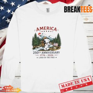 Peanuts Snoopy America 250th Anniversary 1776 2026 Land Of The Free T-Shirt 2