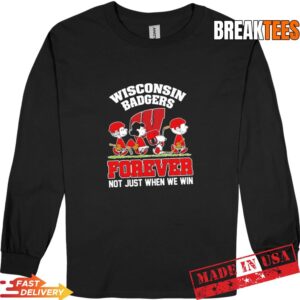 Peanuts Snoopy and Friends x Wisconsin Badgers Hockey Forever T-Shirt 2