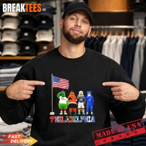 Philly Big 4 Pride Mascots Saluting the US Flag Sweatshirt.jpg