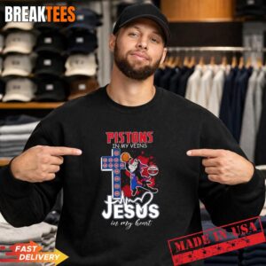Pistons in my veins Jesus in my heart mascot T-Shirt 3