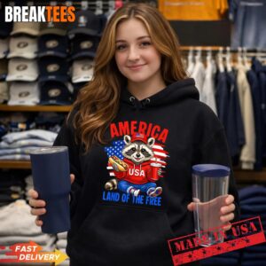 Raccoon USA Flag 4th of July Patriotic Independence Day Shirt 1