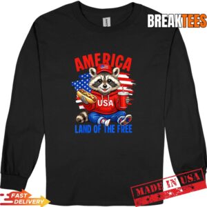 Raccoon USA Flag 4th of July Patriotic Independence Day Shirt 2