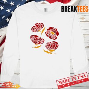 Red poppy floral fuck Trump sarcastic t-shirt 2