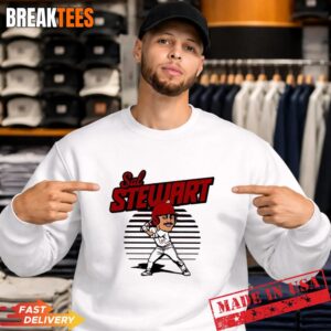 Salbert Sal Stewart 27 Cincinnati Reds Baseball Caricature T-shirt 3