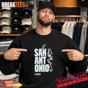 San Antonio Spurs Basketball NBA Playoffs Logo Graphic T-Shirt 3