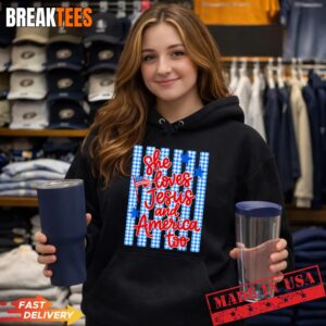 She Loves Jesus and America Too 4th of July T-Shirt 1