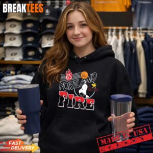 Snoopy Peanuts X Portland Fire WNBA logo t-shirt 1