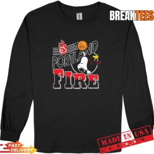 Snoopy Peanuts X Portland Fire WNBA logo t-shirt 2