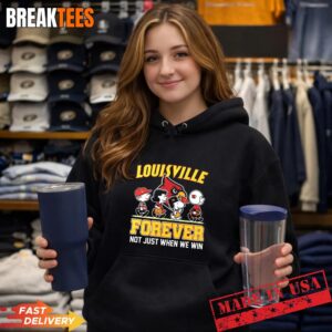 Snoopy and Charlie Brown Friends Louisville Cardinals Forever Not Just When We Win Hoodie